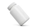 Empty white plastic container with secure cap Royalty Free Stock Photo