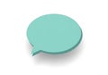 A light blue speech bubble on a white background with a slight shadow Royalty Free Stock Photo