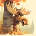 Classic Canadian Mountie Moose Image Royalty Free Stock Photo
