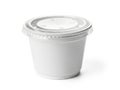 Single plastic container with lid isolated on white background Royalty Free Stock Photo