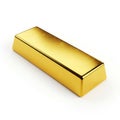 Single gold bar isolated on white background Royalty Free Stock Photo