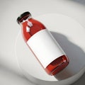 Red Bottle on White Surface Royalty Free Stock Photo