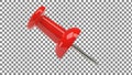 Red pushpin on transparent grid background Royalty Free Stock Photo