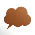 A stylized brown speech bubble graphic against a plain white background Royalty Free Stock Photo