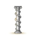 Elegant Ionic Column with Spiral Ornament on Isolated Background Royalty Free Stock Photo