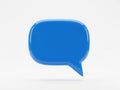 A solitary, glossy blue speech bubble against a plain white backdrop Royalty Free Stock Photo