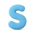 soft blue letter s isolated on white background Royalty Free Stock Photo