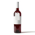 Wine bottle with blank label isolated on white background Royalty Free Stock Photo