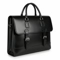 Black leather briefcase isolated on white background isolated on white background Royalty Free Stock Photo