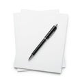 Pen and paper stack isolated on white background Royalty Free Stock Photo