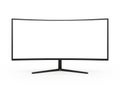 Curved computer monitor isolated on white background Royalty Free Stock Photo