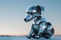Futuristic Robotic Dog on a Serene Background, Technology Concept