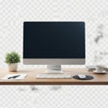 Modern computer setup isolated on white background isolated on white background Royalty Free Stock Photo
