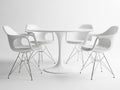 Modern white dining set with four chairs Royalty Free Stock Photo