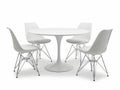 Modern white dining set with four chairs Royalty Free Stock Photo