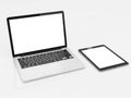 Modern laptop and tablet Royalty Free Stock Photo