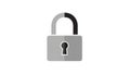 Minimalist 3D gray padlock icon isolated on white background symbolizing digital security and data protection concepts Royalty Free Stock Photo