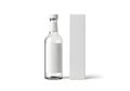 Minimalist bottle and rectangular cardboard box on a plain background Royalty Free Stock Photo