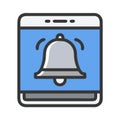 Smartphone Notification Alert Bell Vector for Mobile App Design Royalty Free Stock Photo