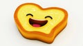 The image features a smiling bread character with large blue eyes, a happy expression, and available copy space Royalty Free Stock Photo