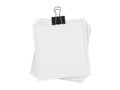Stack of papers with clip, isolated on white background Royalty Free Stock Photo