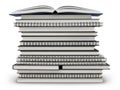 Stack of books and notebooks isolated on white background Royalty Free Stock Photo