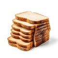 Stack of bread slices isolated on white background Royalty Free Stock Photo
