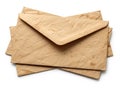 Stack of brown envelopes isolated on white background Royalty Free Stock Photo