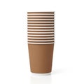 Stack of paper cups, isolated on white background Royalty Free Stock Photo
