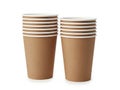 Stack of paper cups isolated on white background Royalty Free Stock Photo