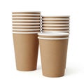 Stack of paper cups isolated on white background Royalty Free Stock Photo