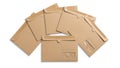 Stack of brown paper envelopes isolated on white background Royalty Free Stock Photo