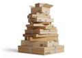 Stack of cardboard boxes isolated on white background Royalty Free Stock Photo