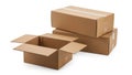Stack of cardboard boxes isolated on white background Royalty Free Stock Photo