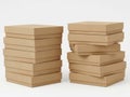 Stack of cardboard boxes isolated on white background Royalty Free Stock Photo