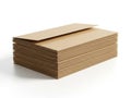 Stack of cardboard sheets isolated on white background Royalty Free Stock Photo