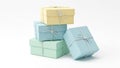 Stack of colored gift boxes isolated on white background Royalty Free Stock Photo