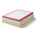 Stack of colored paper sheets isolated on white background Royalty Free Stock Photo