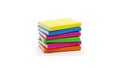 Stack of colorful notepads isolated on white background isolated on transparent background, isolated on white background Royalty Free Stock Photo