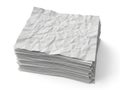 Stack of crumpled paper sheets isolated on white background Royalty Free Stock Photo