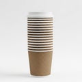 Stack of disposable coffee cups isolated on white background Royalty Free Stock Photo