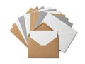 Stack of envelopes isolated on white background Royalty Free Stock Photo