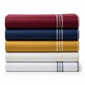 Stack of colored fabrics isolated on white background Royalty Free Stock Photo