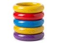 Stack of colorful bangles isolated on white background Royalty Free Stock Photo