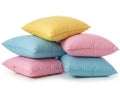 Stack of colorful pillows isolated on white background Royalty Free Stock Photo