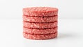 Stack of hamburger patties isolated on white background Royalty Free Stock Photo