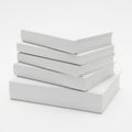 Stack of pizza boxes isolated on white background Royalty Free Stock Photo