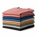 Stack of folded fabrics isolated on white background Royalty Free Stock Photo