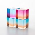 Colorful cubes stacked on white background Royalty Free Stock Photo