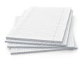 Stack of notebook paper isolated on white background Royalty Free Stock Photo